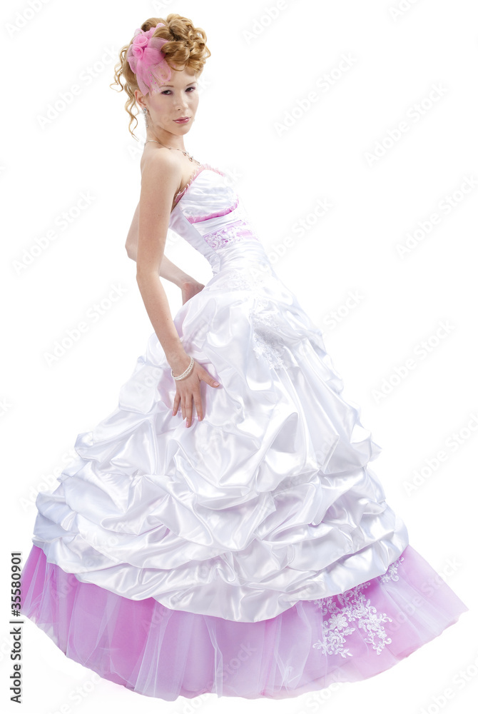 beautiful girl in wedding dress