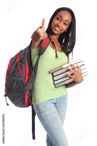 Education success African American teenager girl