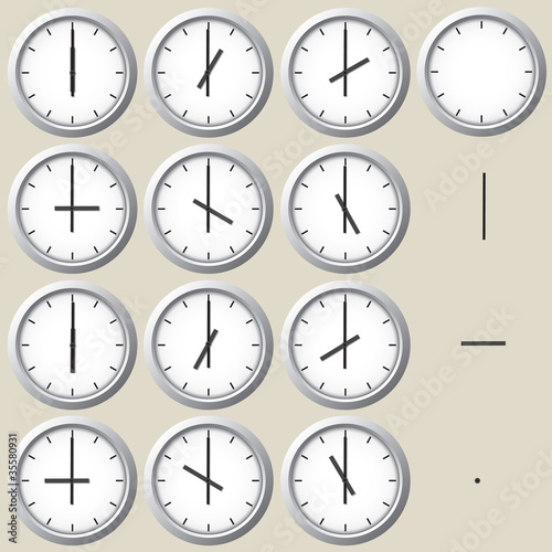 Wall clock. Vector illustration.