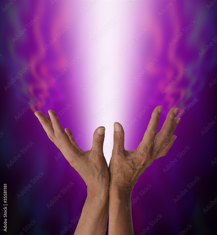 Spiritual Healer with shaft of energy