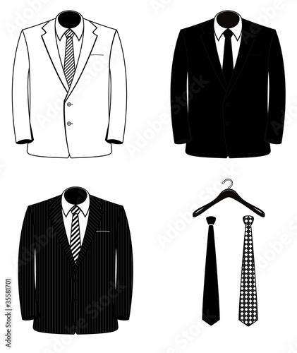 Black and White Men's Suits