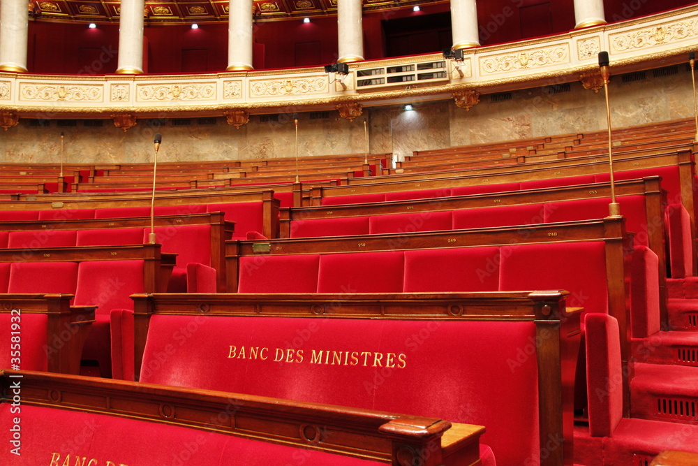 Naklejka premium Assemblée nationale, Hémicycle du Palais Bourbon à Paris