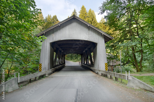 Covered Bridge over Cedar Creek in Washington photo