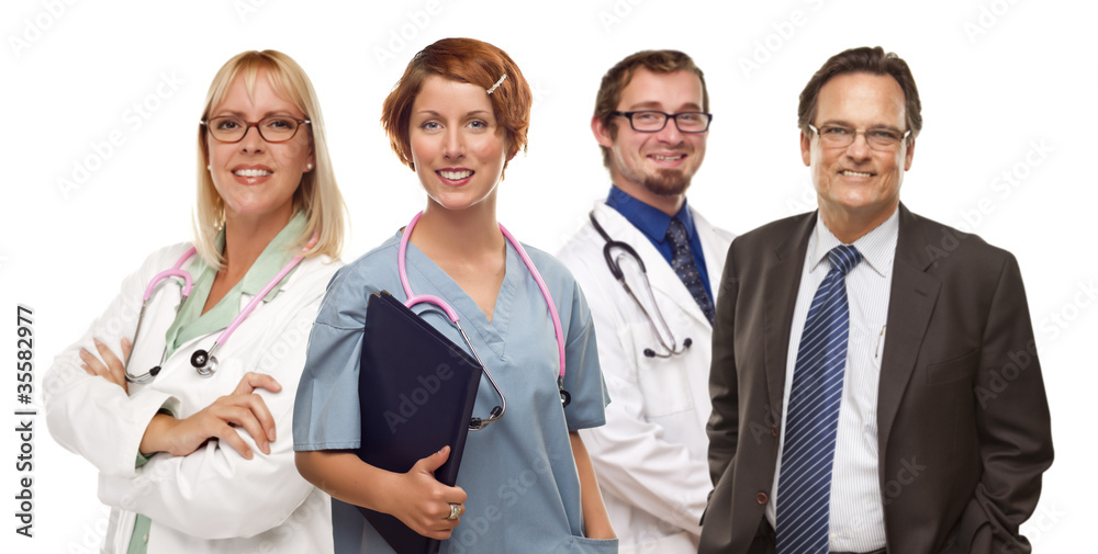 Fototapeta premium Group of Doctors or Nurses on a White Background