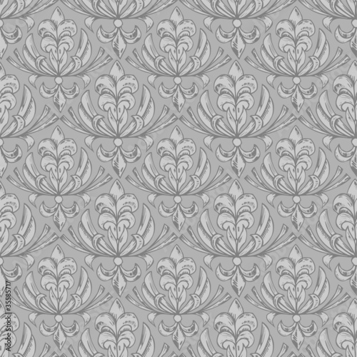 Seamless pattern vector illustration with floral ornaments