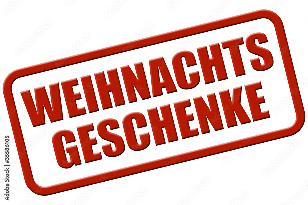 Stempel rot rel WEIHNACHTSGESCHENKE Stempel rot rel WEIHNACHTSGESCHENKE