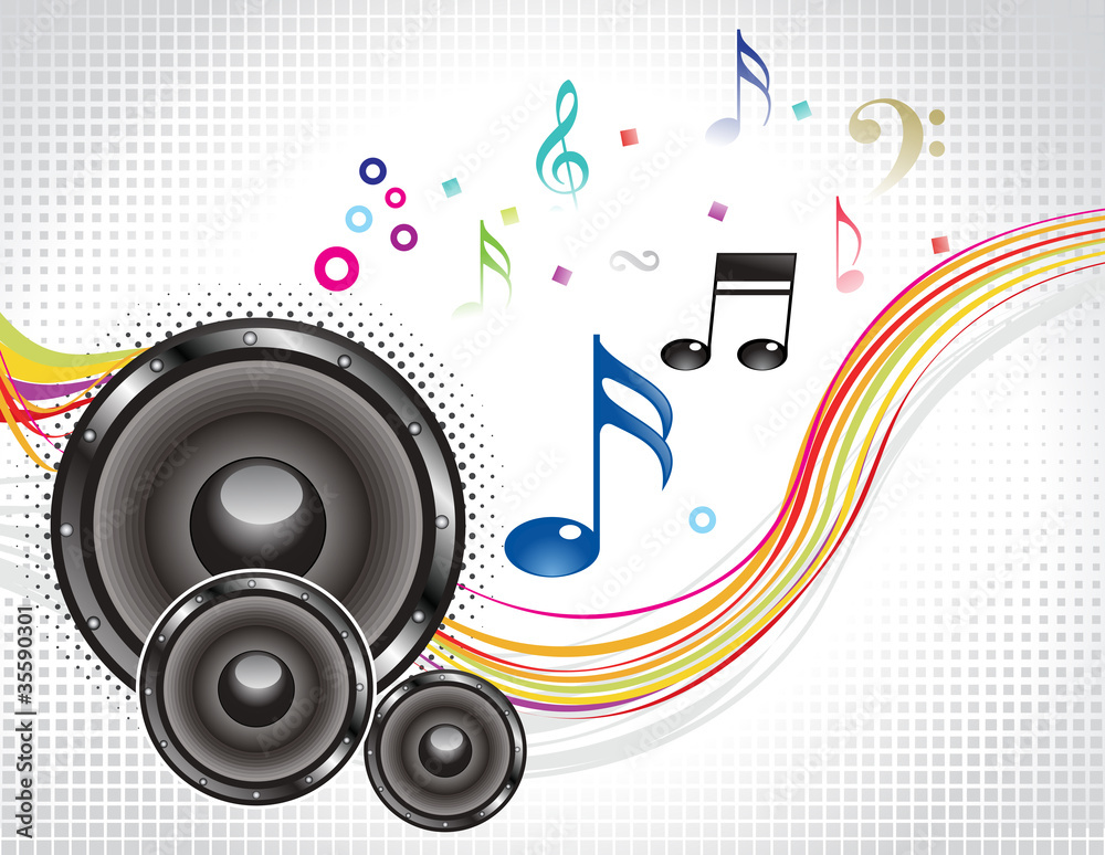 Obraz premium abstract colorful musical wave with sound