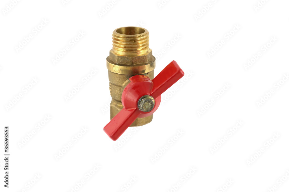Bronze faucet over white Bronze faucet over white