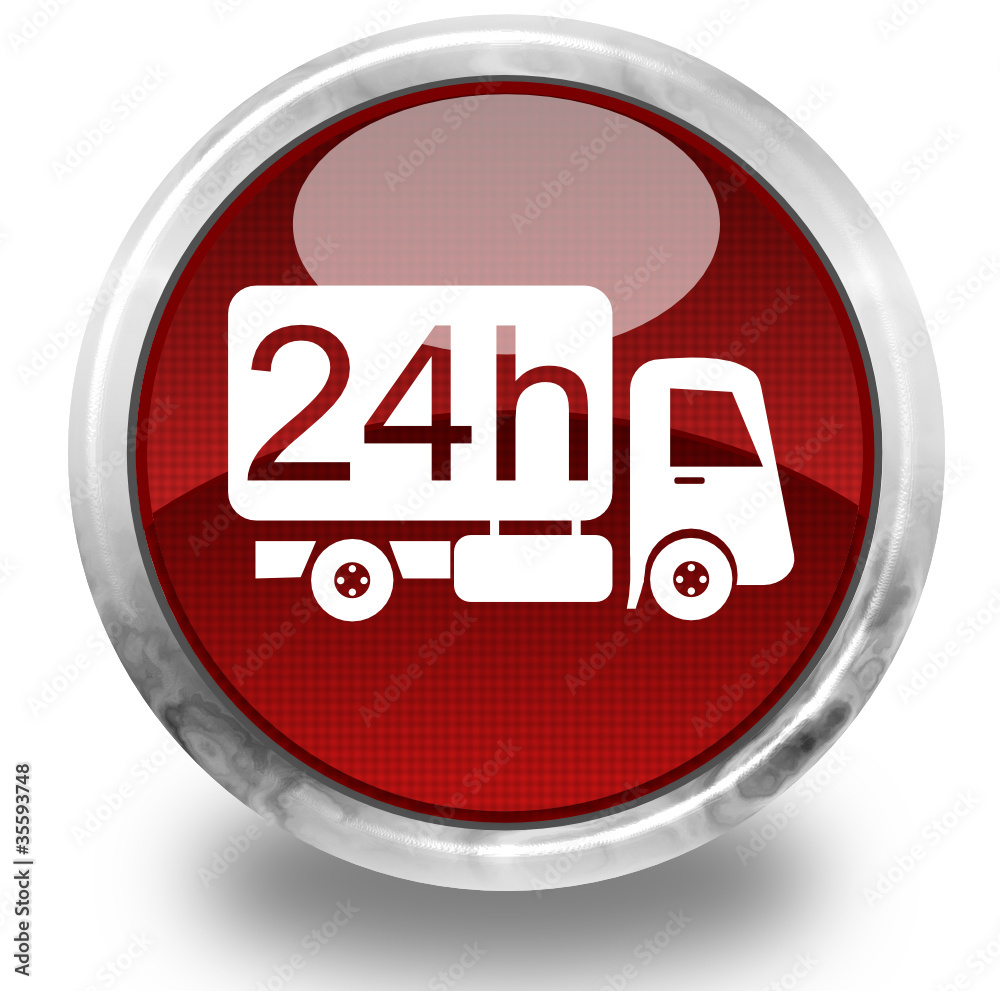 Delivery 24 hours glossy icon Delivery 24 hours glossy icon