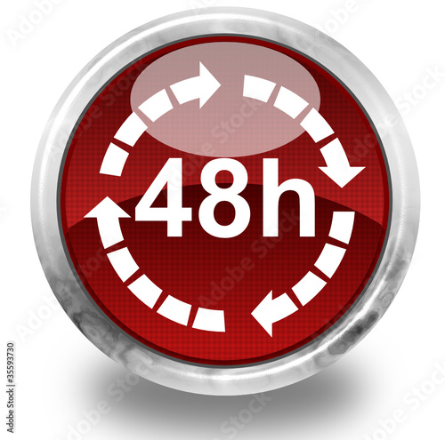 Delivery 48 hours glossy icon