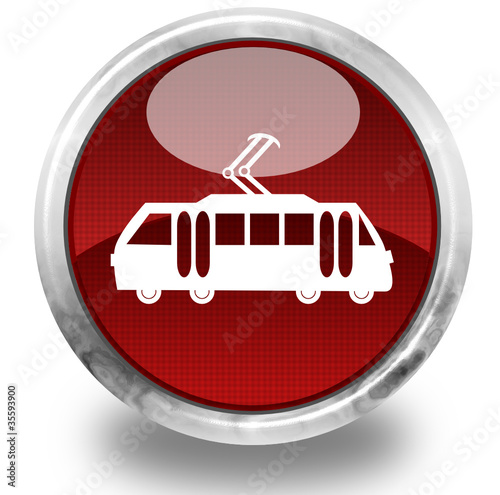 Tram glossy icon