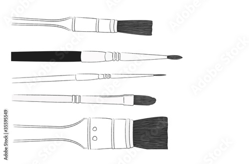 the sketch of brush set