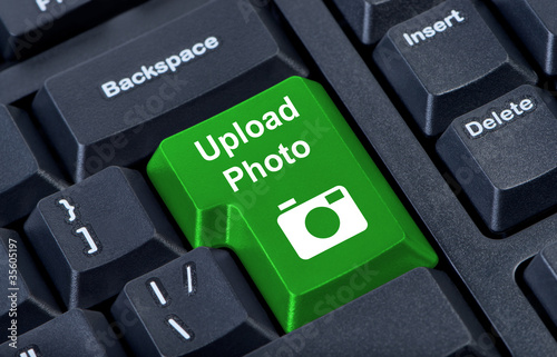 Keypad button upload with photo camera icon.