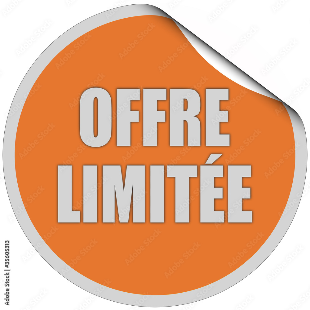 Sticker orange curl oben OFFRE LIMITÉE Sticker orange curl oben OFFRE LIMITÉE