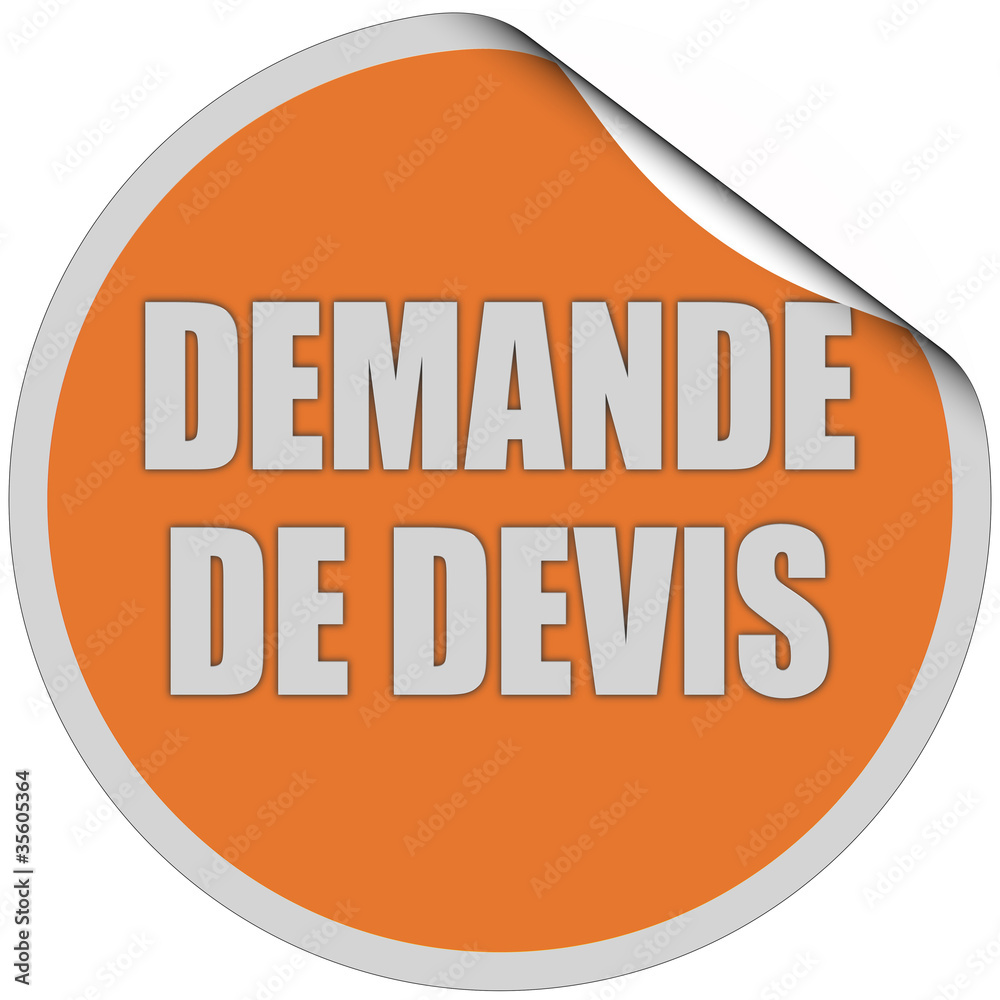 Sticker orange rund curl oben DEMANDE DE DEVIS Sticker orange rund curl oben DEMANDE DE DEVIS
