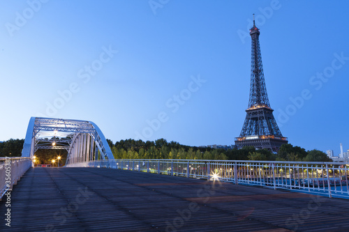 Eiffel tower at blue hour photo