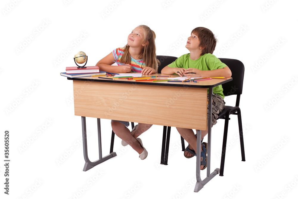 Portrait of happy kids over isolated background Portrait of happy kids over isolated background