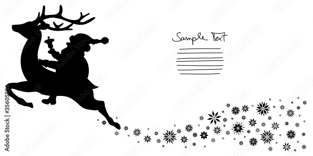 Riding Santa Snowflakes Black Riding Santa Snowflakes Black