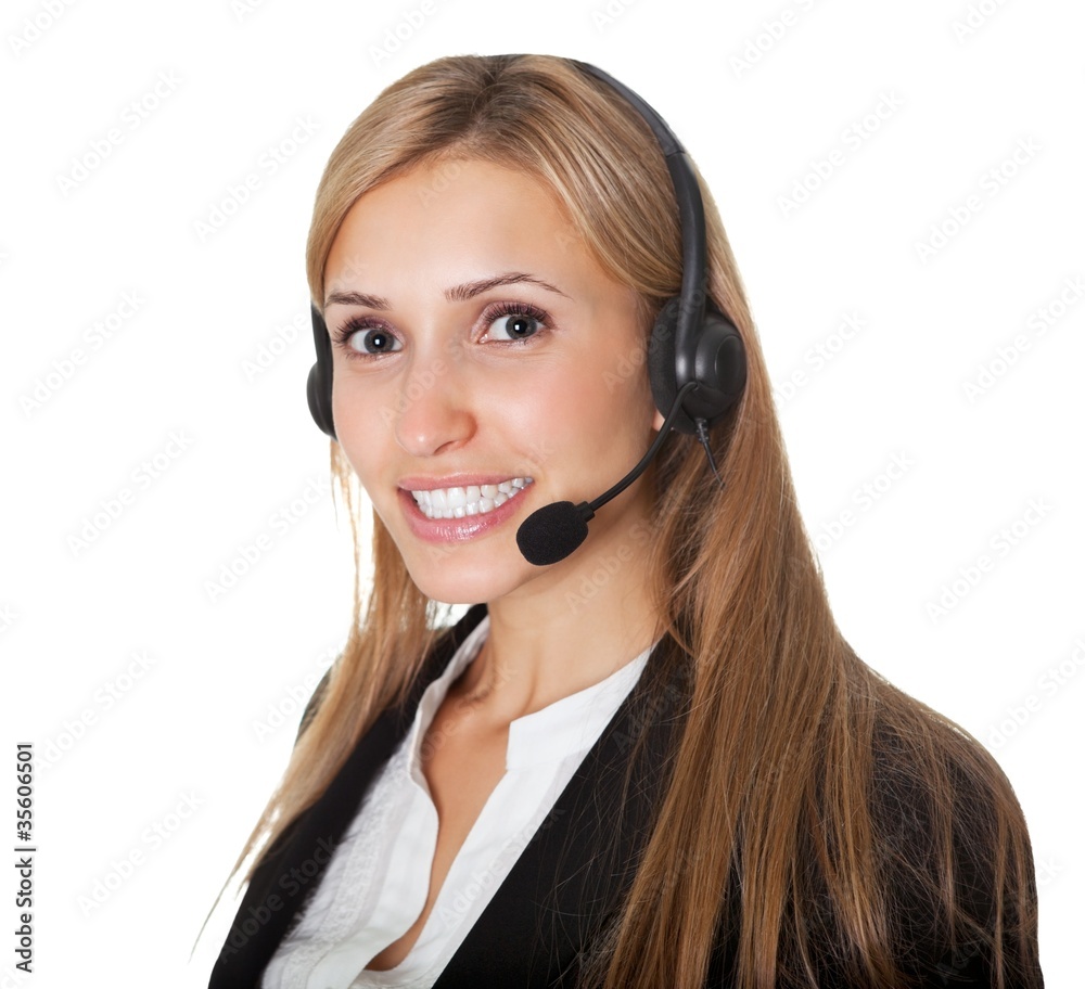 Portrait of confident call center representative Portrait of confident call center representative