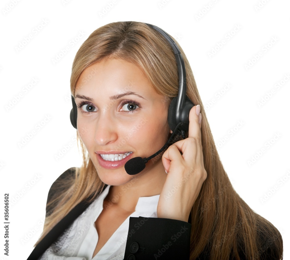 Successful young female call center executive Successful young female call center executive