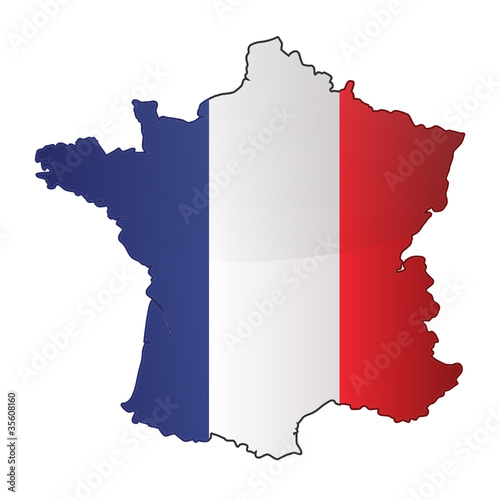carte de France tricolore