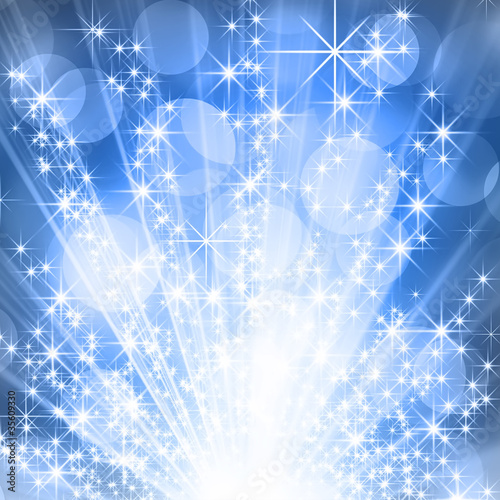 Blue holiday star burst