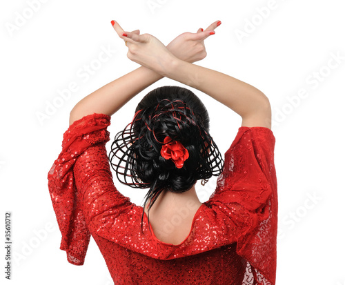 Young girl elegance in the style of flamenco