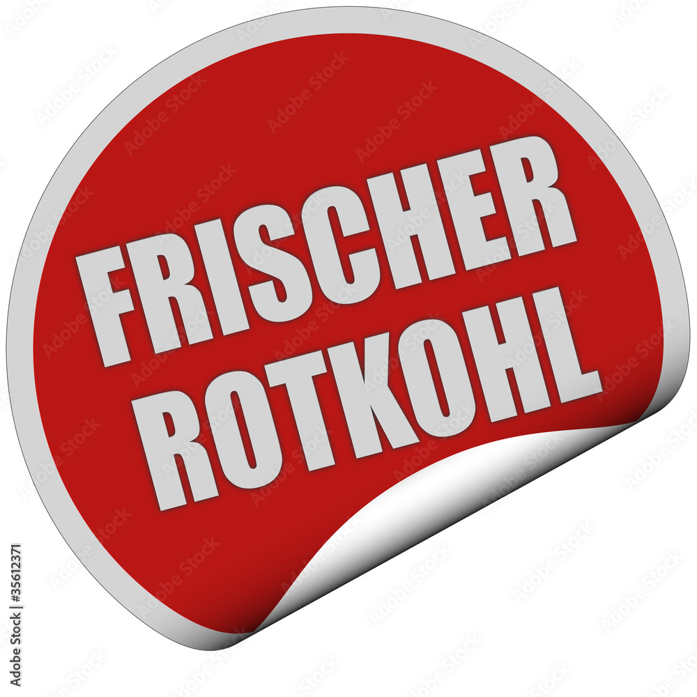 Sticker rot rund curl unten FRISCHER ROTKOHL Sticker rot rund curl unten FRISCHER ROTKOHL
