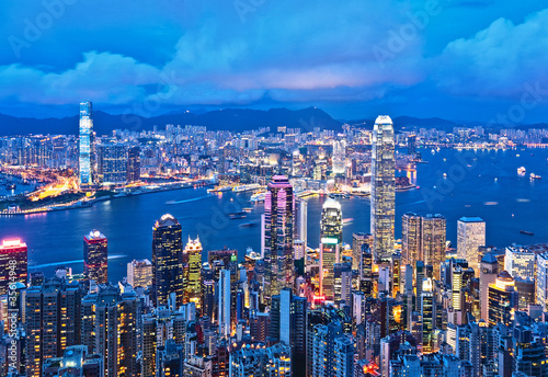 Canvas Print Hong Kong at night