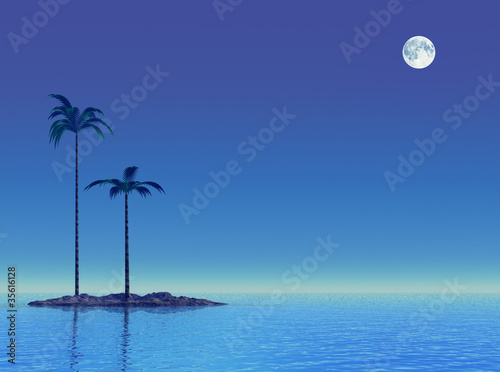 Twilight at tropical sea