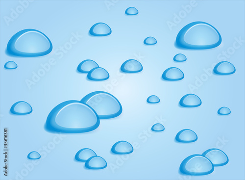 Tropfen, Blau, Wasser