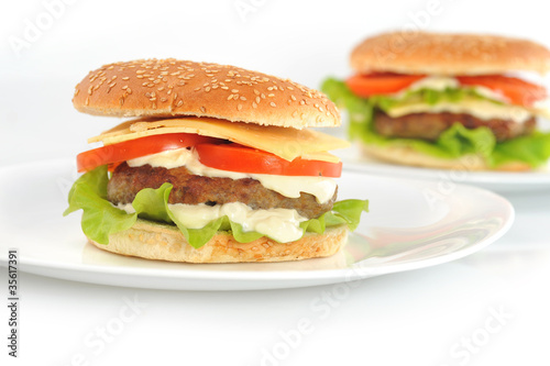 hamburger with cutlet