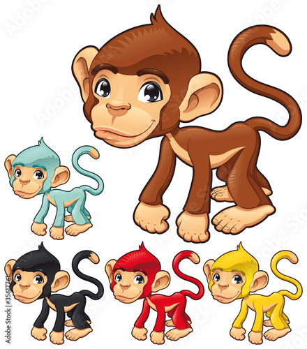 Funny monkey. Vector isolat...