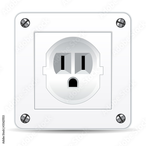 American electric plug isolated over white background