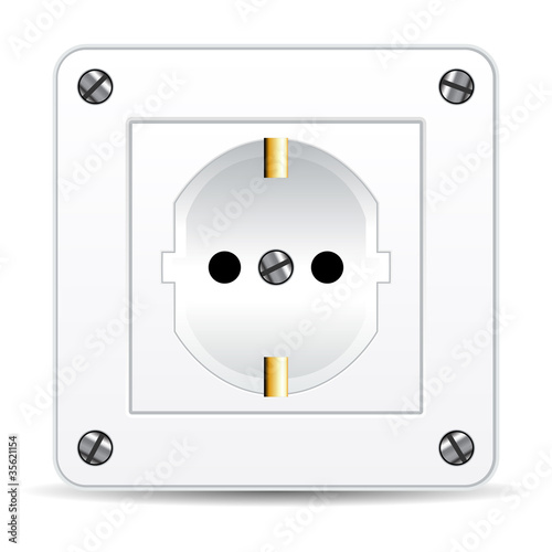 European electric plug isolated over white background