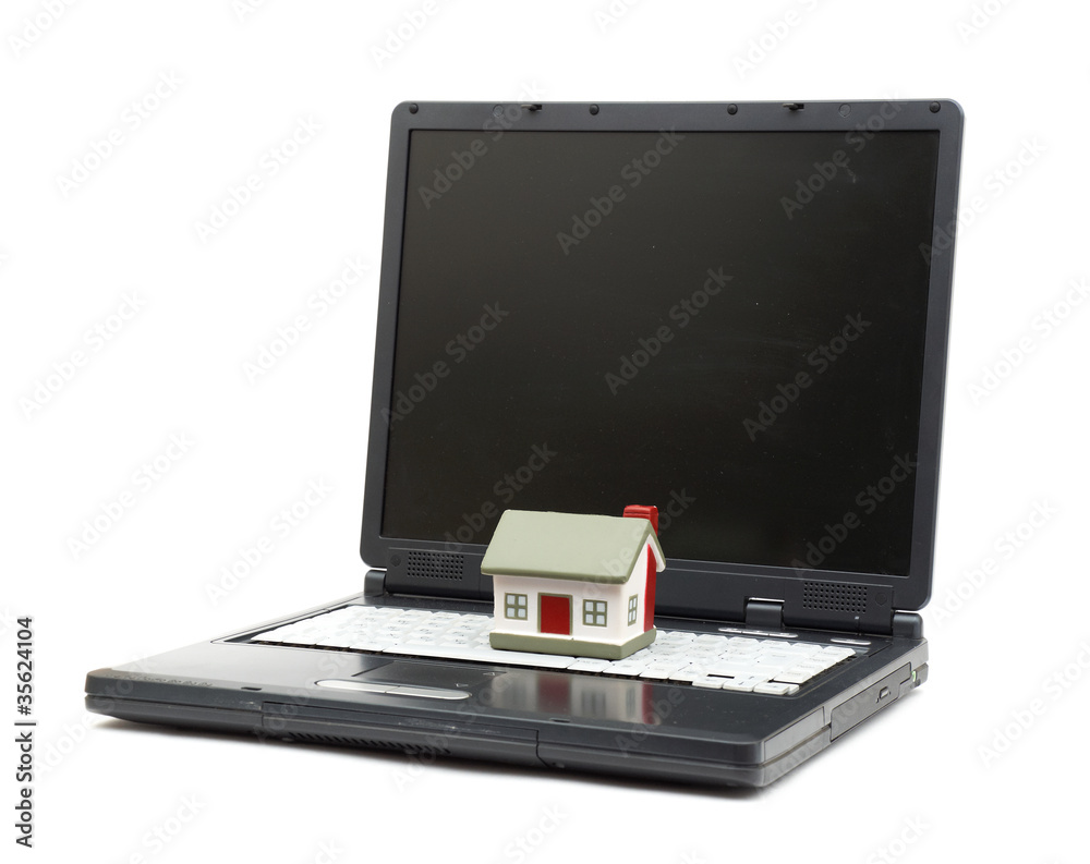 Toy House on laptop Toy House on laptop