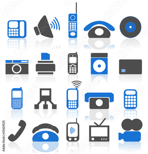 Set of icons on a theme the electronic technics