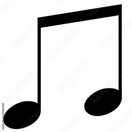 Eighth note, a double on a white background