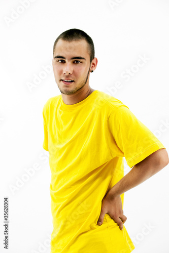 standing student on an isolated white background