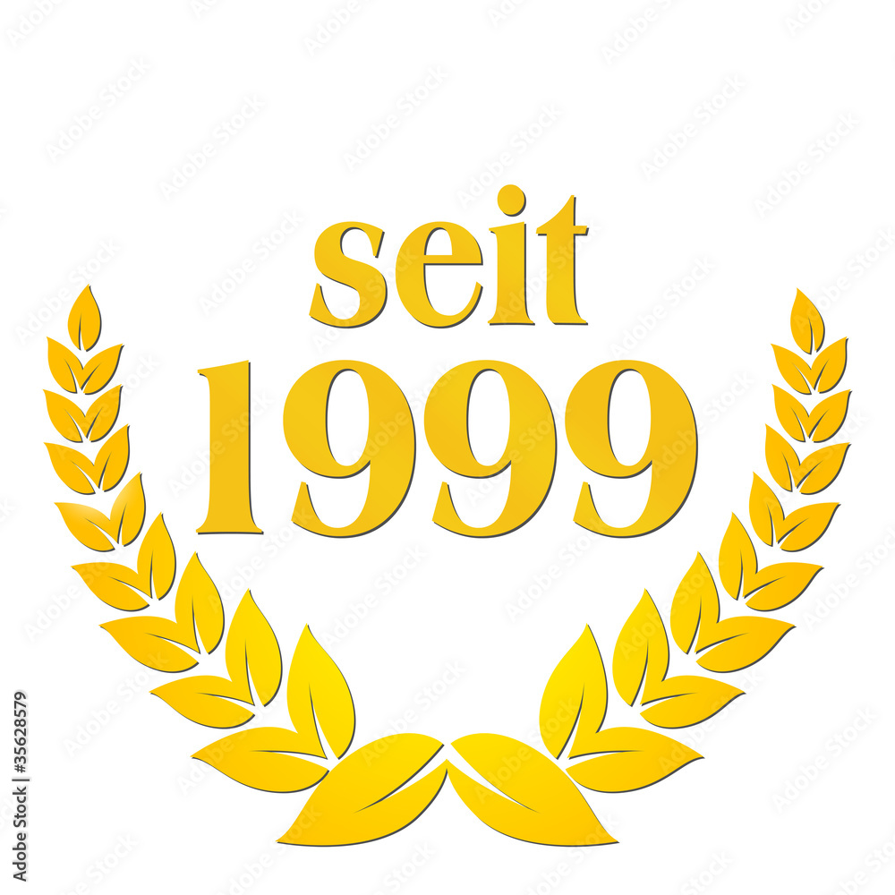 seit 1999 jubiläum lorbeerkranz lorbeer gold seit 1999 jubiläum lorbeerkranz lorbeer gold