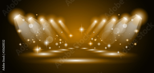 Magic Spotlights with Gold rays