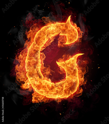Burning fire font