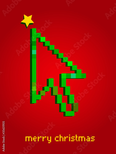 arrow cursor Christmas tree, web theme