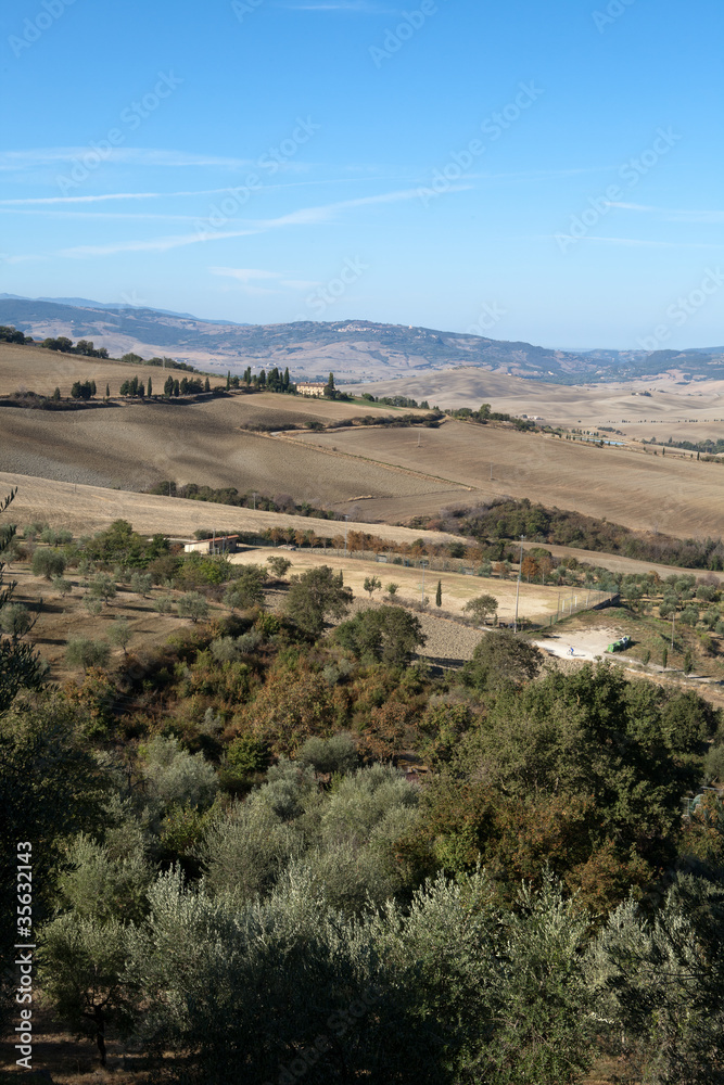 The hills around Pienza and Monticchiello . Tuscany, Italy.