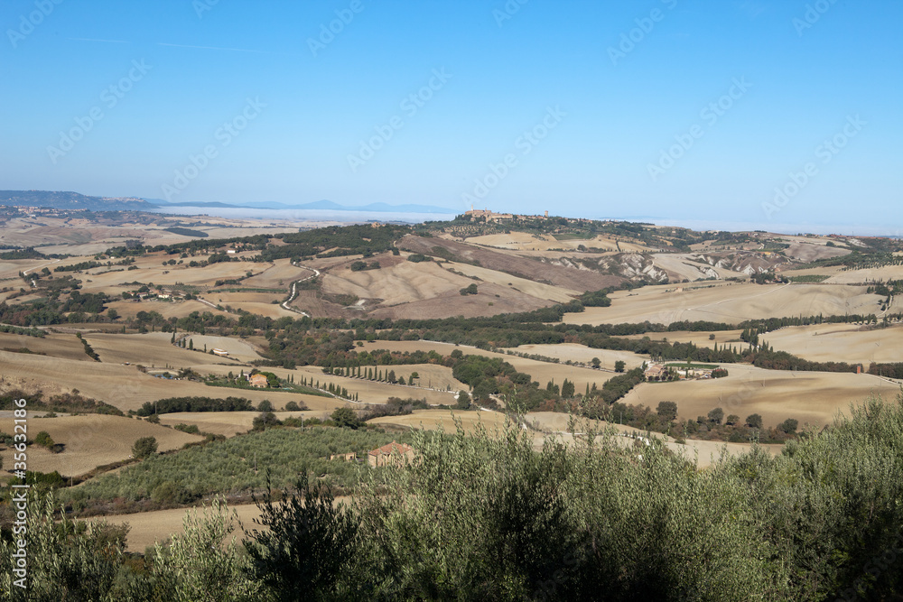 The hills around Pienza and Monticchiello . Tuscany, Italy