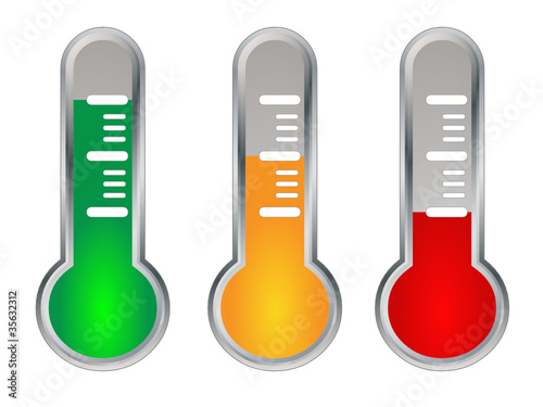 Traffic Lights Thermometer Icons (like satisfaction vote survey)