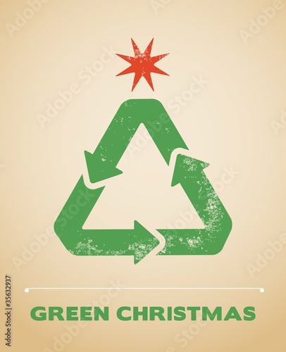Ecology and recycling Christmas vector background