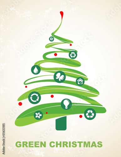 Ecology and recycling Christmas vector background