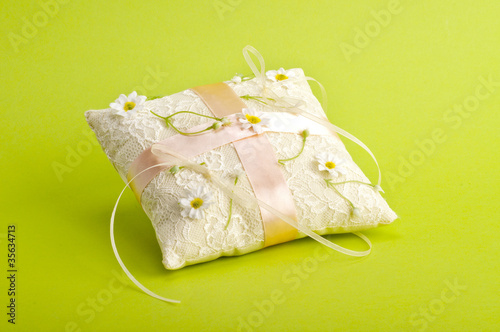 white pillow for wedding rings