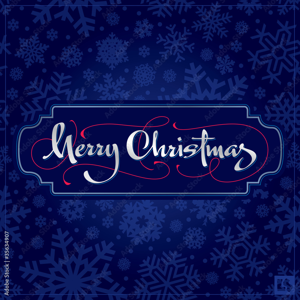 merry christmas hand lettering (vector)